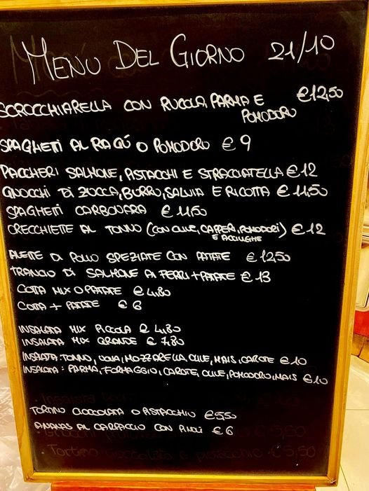 Menu Lunedì
